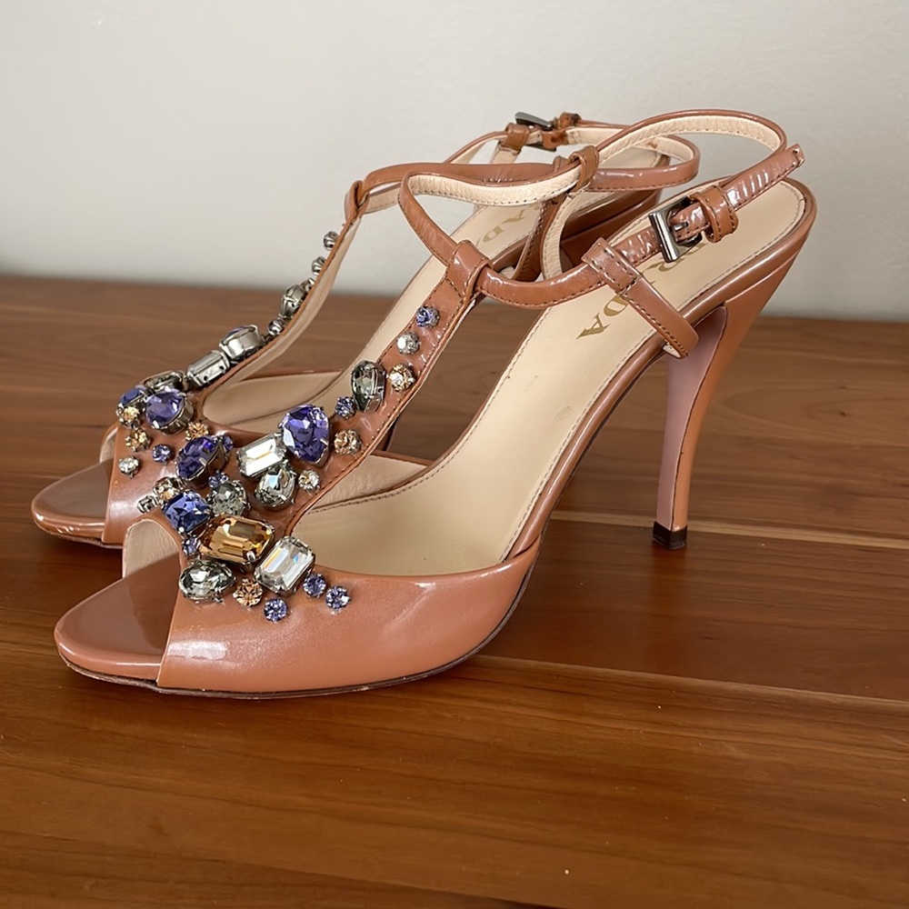 Prada Taffetas Jewels T-strap Sandals 37.5 - Picture 6 of 16